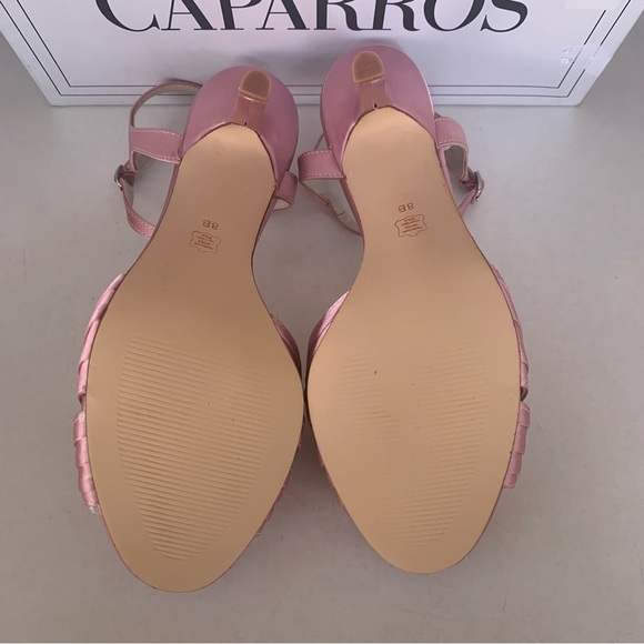 Caparros Womens Pink Pizzle Satin Peep Toe Casual Ankle Strap Sandals US 8 M NEW - Picture 7 of 9